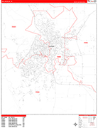 San Angelo  Wall Map Red Line Style